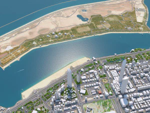 Cidade de Abu Dhabi Emirados &Aacute;rabes Unidos 70 km Modelo 3D