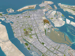Cidade de Abu Dhabi Emirados &Aacute;rabes Unidos 70 km Modelo 3D