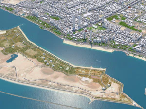 Cidade de Abu Dhabi Emirados &Aacute;rabes Unidos 70 km Modelo 3D