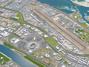 Cidade de Abu Dhabi Emirados &Aacute;rabes Unidos 70 km Modelo 3D