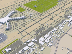 Cidade de Abu Dhabi Emirados &Aacute;rabes Unidos 70 km Modelo 3D