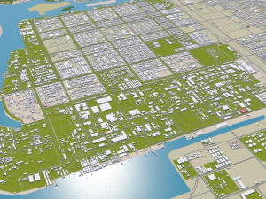 Cidade de Abu Dhabi Emirados &Aacute;rabes Unidos 70 km Modelo 3D