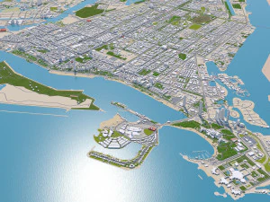 Cidade de Abu Dhabi Emirados &Aacute;rabes Unidos 70 km Modelo 3D
