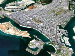Cidade de Abu Dhabi Emirados &Aacute;rabes Unidos 70 km Modelo 3D