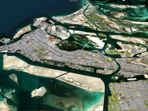 Cidade de Abu Dhabi Emirados &Aacute;rabes Unidos 70 km Modelo 3D