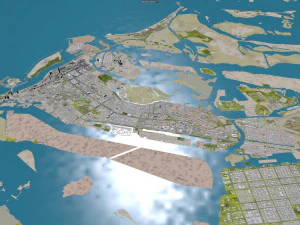 Cidade de Abu Dhabi Emirados &Aacute;rabes Unidos 70 km Modelo 3D