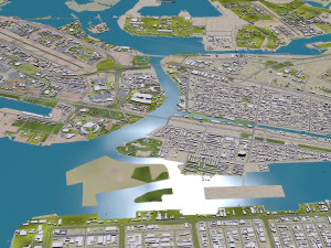 Cidade de Abu Dhabi Emirados &Aacute;rabes Unidos 70 km Modelo 3D