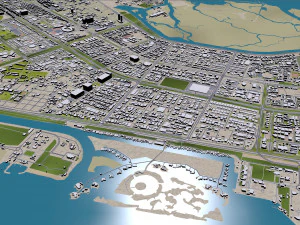 Cidade de Abu Dhabi Emirados &Aacute;rabes Unidos 70 km Modelo 3D