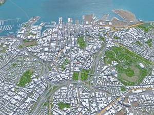 Auckland city new zealand 100km 3D Model
