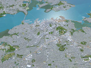 Auckland city new zealand 100km 3D Model