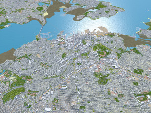 Auckland city new zealand 100km 3D Model