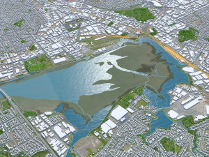 Auckland city new zealand 100km 3D Model