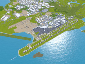 Auckland city new zealand 100km 3D Model
