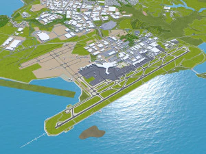 Auckland city new zealand 100km 3D Model