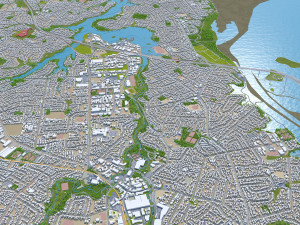 Auckland city new zealand 100km 3D Model