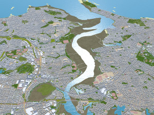 Auckland city new zealand 100km 3D Model