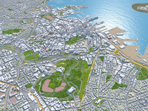 Auckland city new zealand 100km 3D Model
