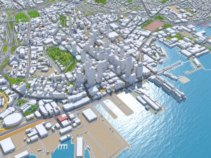 Auckland city new zealand 100km 3D Model