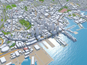 Auckland city new zealand 100km 3D Model