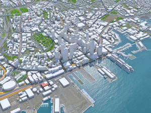 Auckland city new zealand 100km 3D Model
