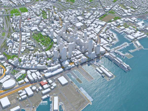 Auckland city new zealand 100km 3D Model