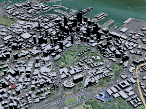 Auckland city new zealand 100km 3D Model