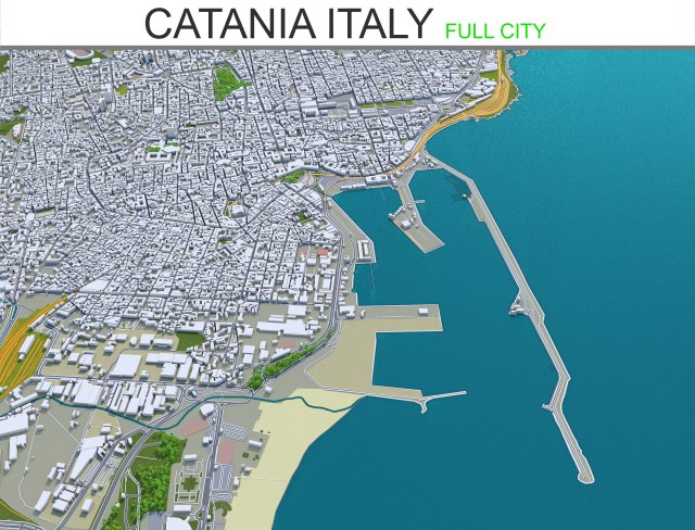 catania city italy 30km 3D Model .c4d .max .obj .3ds .fbx .stl .blend 