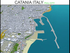 cidade de cat&acirc;nia it&aacute;lia 30 km Modelo 3D