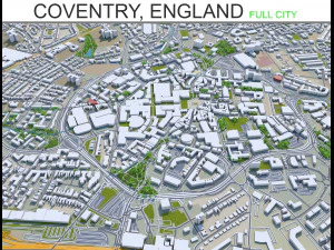 Ковентрі місто Англія 30 км 3D Модель