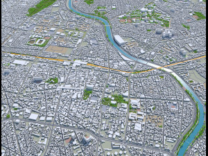daegu city south korea 90km 3D Model