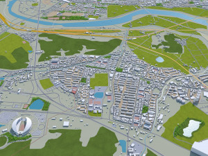 daegu city south korea 90km 3D Model