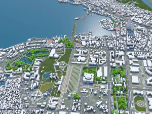 Hanoi şehri Vietnam 30km 3D Model