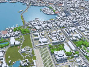 Cidade de Han&oacute;i, Vietn&atilde; 30 km Modelo 3D