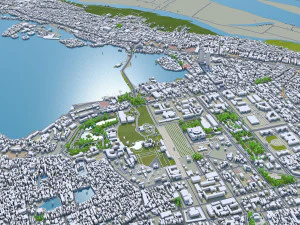 Cidade de Han&oacute;i, Vietn&atilde; 30 km Modelo 3D
