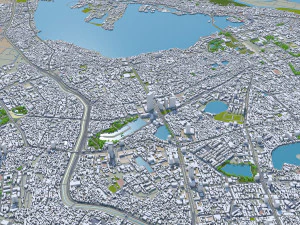 Cidade de Han&oacute;i, Vietn&atilde; 30 km Modelo 3D