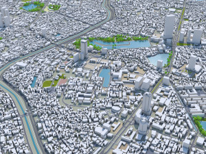 Hanoi city vietnam 30km 3D Model