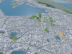 Cidade de Han&oacute;i, Vietn&atilde; 30 km Modelo 3D