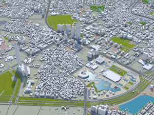 Cidade de Han&oacute;i, Vietn&atilde; 30 km Modelo 3D