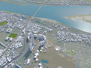 Hanoi city vietnam 30km 3D Model