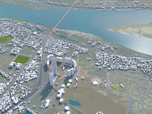 Cidade de Han&oacute;i, Vietn&atilde; 30 km Modelo 3D