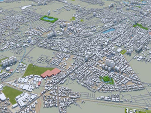 Cidade de Han&oacute;i, Vietn&atilde; 30 km Modelo 3D