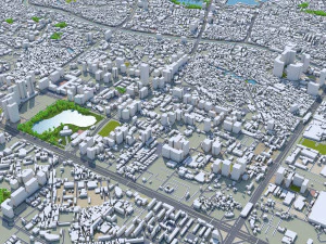 Cidade de Han&oacute;i, Vietn&atilde; 30 km Modelo 3D