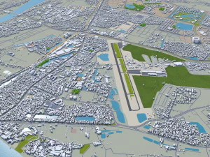 Cidade de Han&oacute;i, Vietn&atilde; 30 km Modelo 3D