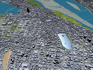 Cidade de Han&oacute;i, Vietn&atilde; 30 km Modelo 3D