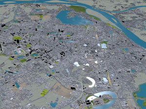 Cidade de Han&oacute;i, Vietn&atilde; 30 km Modelo 3D