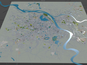 Hanoi city vietnam 30km 3D Model
