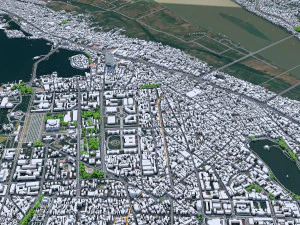 Cidade de Han&oacute;i, Vietn&atilde; 30 km Modelo 3D