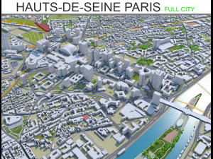 hauts de seine city paris 3D Model