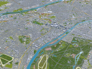 hauts de seine city paris 3D 모델