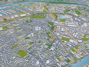 hauts de seine city paris 3D 모델